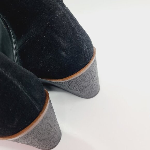 Aerosoles Women's Black Suede Binocular Wedge Knee High Heeled Boot Size 8 - Picture 4 of 8